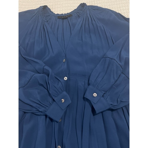 Hatch The Myra Maternity Dress Women's Size 1 Small Blue Lined Boho Prairie - Picture 9 of 15